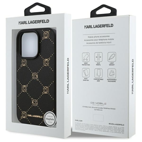 MagSafe Case for Apple iPhone 16 Pro Max, Karl Lagerfeld, Karl's Head, Black