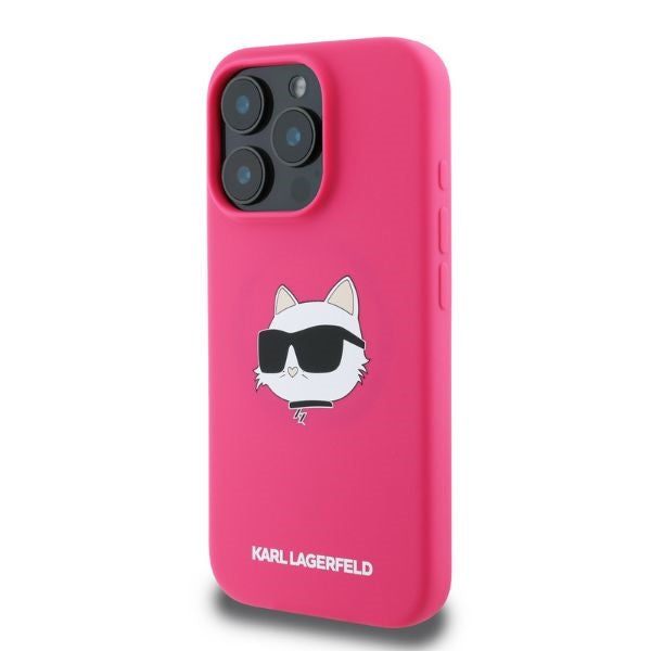 MagSafe-skal för Apple iPhone 16 Pro Max, Karl Lagerfeld, Silicone Choupette's Head, Fuchsia