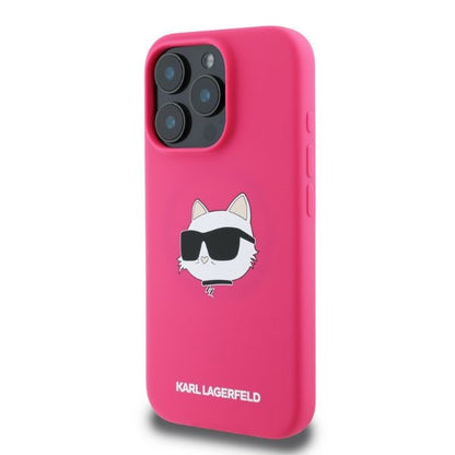 MagSafe-skal för Apple iPhone 16 Pro Max, Karl Lagerfeld, Silicone Choupette's Head, Fuchsia