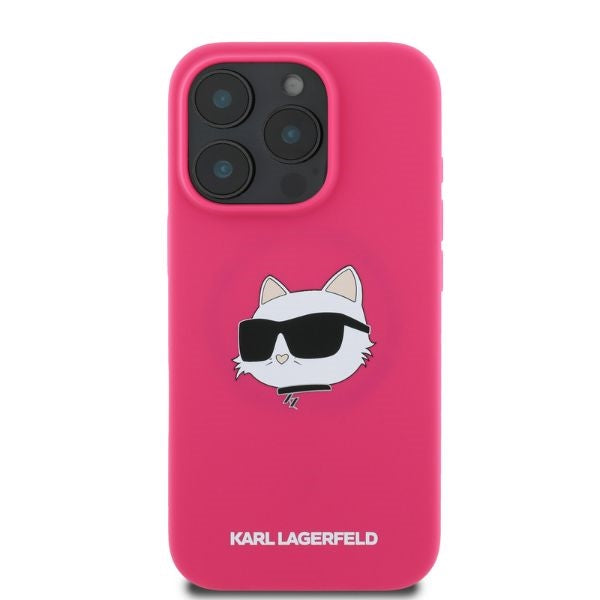 MagSafe-skal för Apple iPhone 16 Pro Max, Karl Lagerfeld, Silicone Choupette's Head, Fuchsia