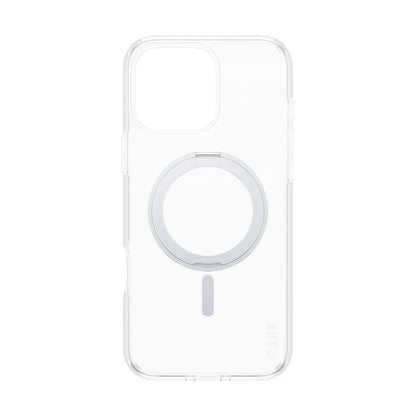 MagSafe Case for Apple iPhone 16 Pro Max, PanzerGlass, Care Feature Kickstand, Silver Transparent