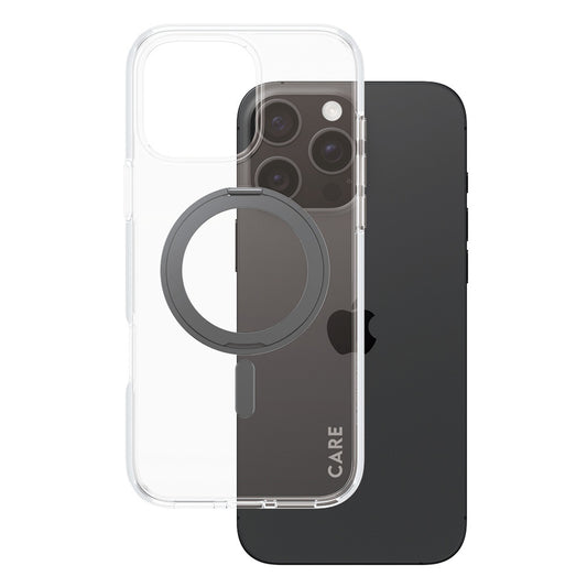 MagSafe-skal för Apple iPhone 16 Pro Max, PanzerGlass, Care Feature Kickstand, Svart Transparent