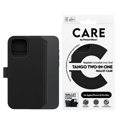 MagSafe Case for Apple iPhone 16 Pro Max, PanzerGlass, Care Feature Tango Two-in-One, Black