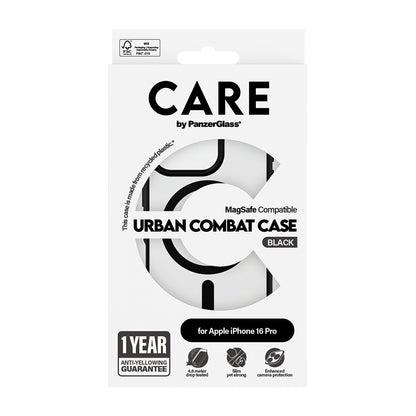 MagSafe-skal för Apple iPhone 16 Pro Max, PanzerGlass, Care Urban Combat, Svart Transparent