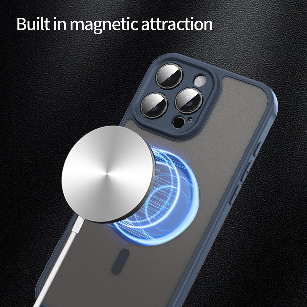 MagSafe-fodral för Apple iPhone 16 Pro Max, Techsuit, HaloFrost II, Marinblå