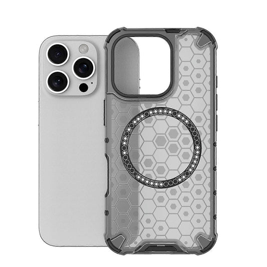 MagSafe-fodral för Apple iPhone 16 Pro Max, Techsuit, HoneyComb Shield, Svart