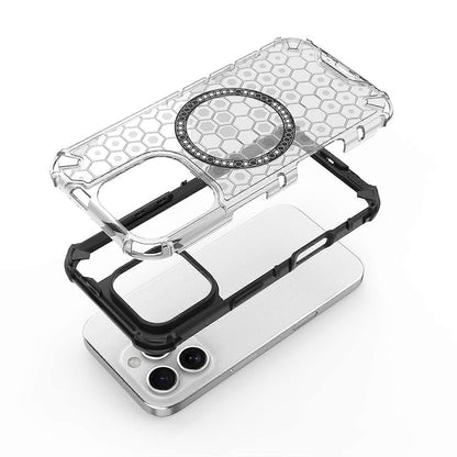 MagSafe-fodral för Apple iPhone 16 Pro Max, Techsuit, HoneyComb Shield, Svart