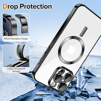 MagSafe-fodral för Apple iPhone 16 Pro Max, Techsuit, Luxury Crystal, Mörkblå