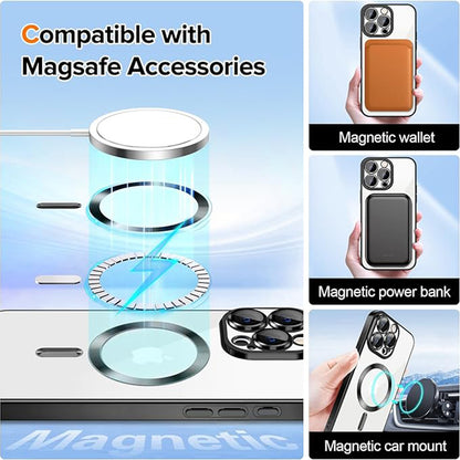 MagSafe-fodral för Apple iPhone 16 Pro Max, Techsuit, Luxury Crystal, Mörkblå