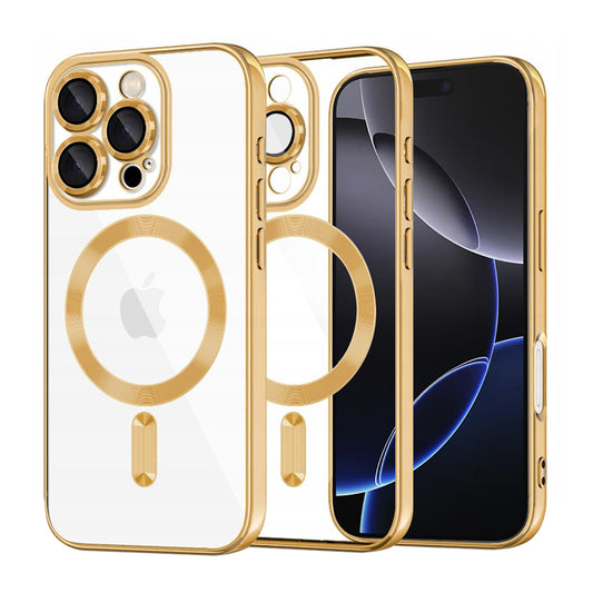 MagSafe-fodral för Apple iPhone 16 Pro Max, Techsuit, Luxury Crystal, Guld