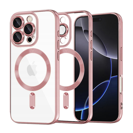 MagSafe-fodral för Apple iPhone 16 Pro Max, Techsuit, Luxury Crystal, Rosa
