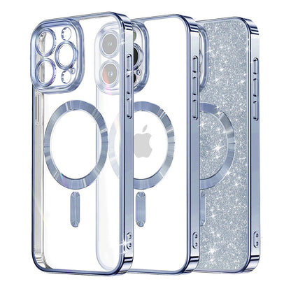 MagSafe-fodral för Apple iPhone 16 Pro Max, Techsuit, Luxury Glitter, Bleu