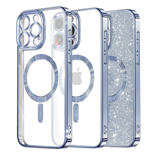 MagSafe-fodral för Apple iPhone 16 Pro Max, Techsuit, Luxury Glitter, Bleu