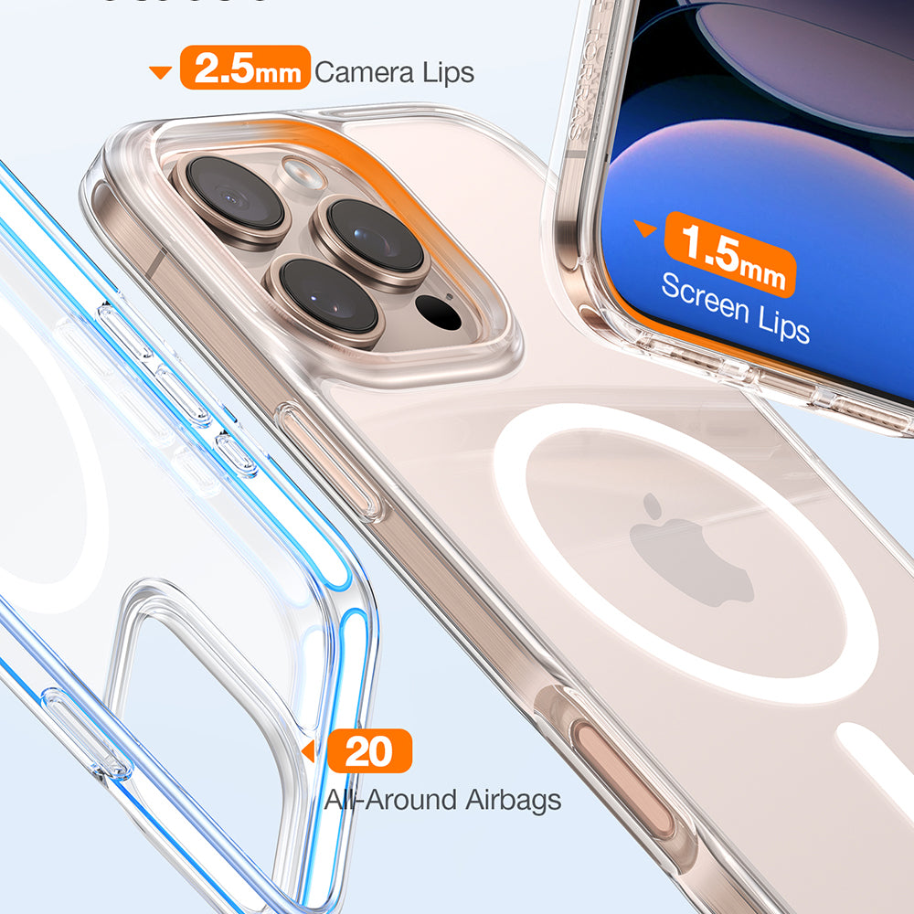 MagSafe-skal för Apple iPhone 16 Pro Max, Torras, Diamond, transparent