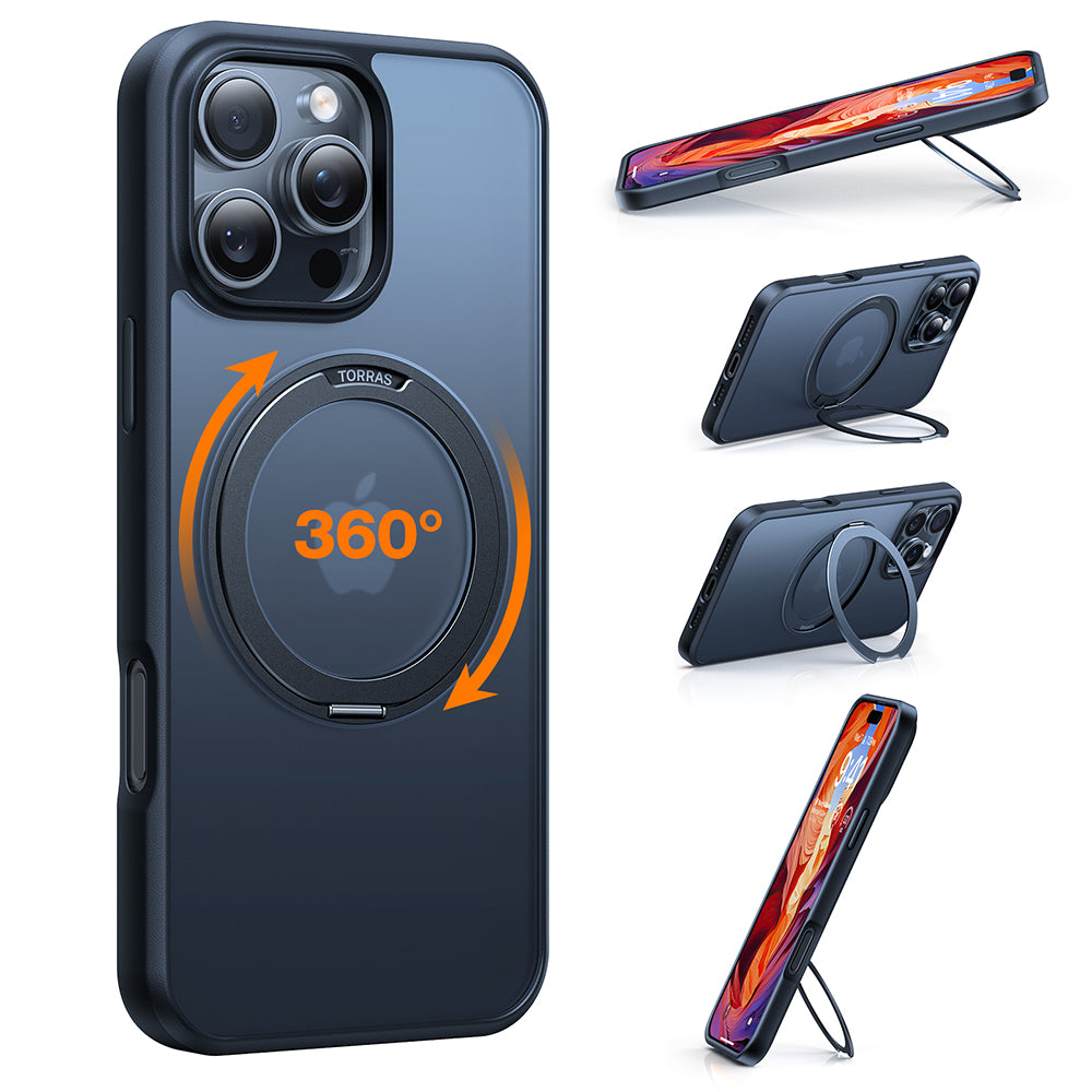 MagSafe-skal för Apple iPhone 16 Pro Max, Torras, Ostand Pro, Svart