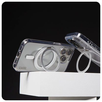 MagSafe-skal för Apple iPhone 16 Pro, PanzerGlass, Care Feature Kickstand, Silver Transparent