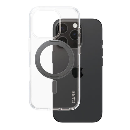MagSafe-skal för Apple iPhone 16 Pro, PanzerGlass, Care Feature Kickstand, Svart Transparent