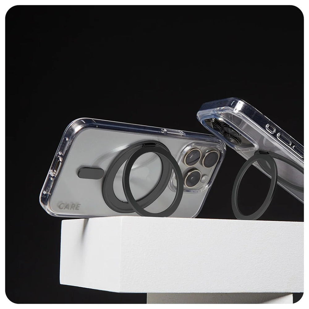 MagSafe-skal för Apple iPhone 16 Pro, PanzerGlass, Care Feature Kickstand, Svart Transparent