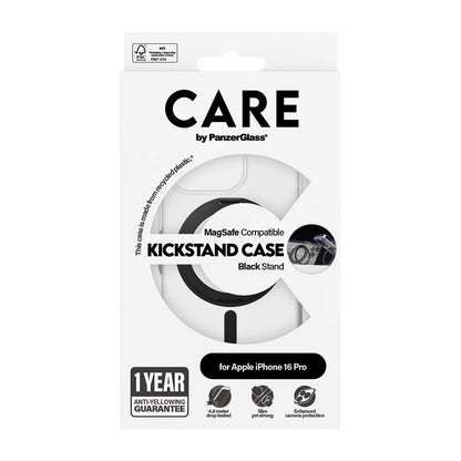 MagSafe-skal för Apple iPhone 16 Pro, PanzerGlass, Care Feature Kickstand, Svart Transparent