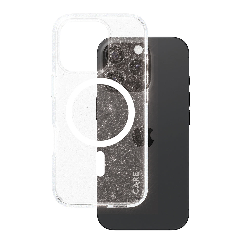 MagSafe-skal för Apple iPhone 16 Pro, PanzerGlass, Care Urban Combat Star Lit, Transparent Vit