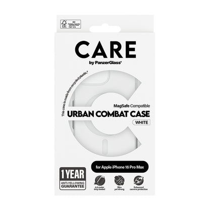 MagSafe Case for Apple iPhone 16 Pro, PanzerGlass, Urban Combat Care, White Transparent