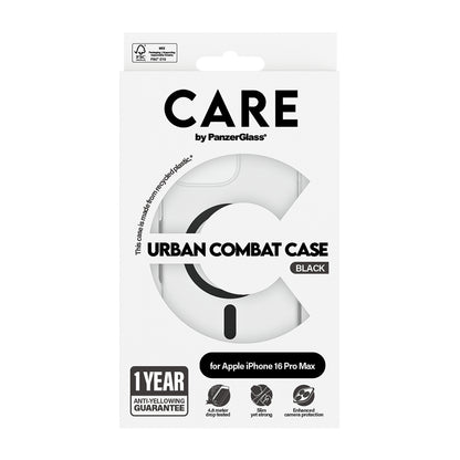 MagSafe-skal för Apple iPhone 16 Pro, PanzerGlass, Care Urban Combat, Svart Transparent