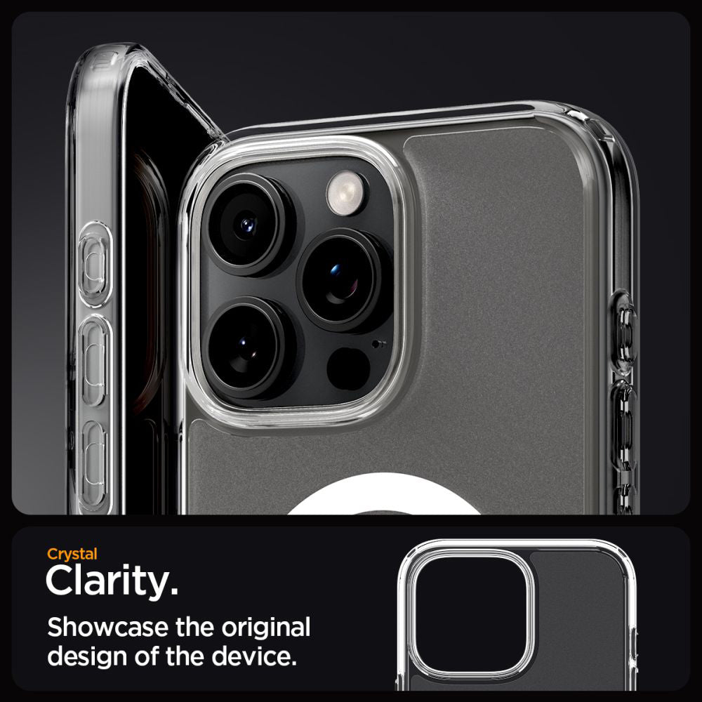 MagSafe Case for Apple iPhone 16 Pro, Spigen, Ultra Hybrid, Satin Transparent ACS08133