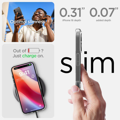MagSafe-skal för Apple iPhone 16, Spigen, Ultra Hybrid, Svart ACS08206