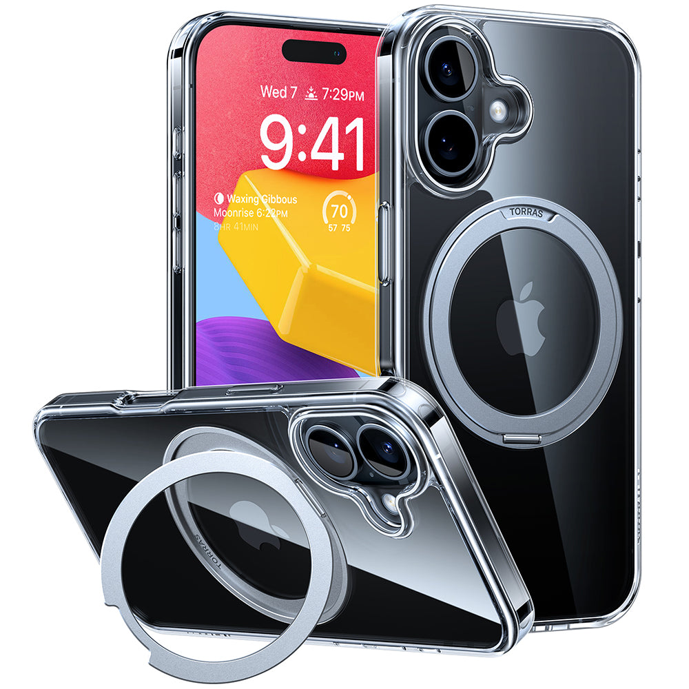 MagSafe-skal för Apple iPhone 16, Torras, Ostand Pro, Transparent