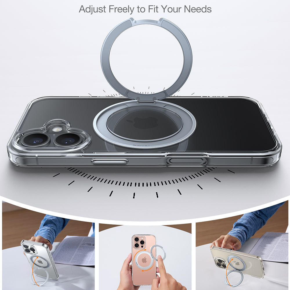 MagSafe-skal för Apple iPhone 16, Torras, Ostand Pro, Transparent