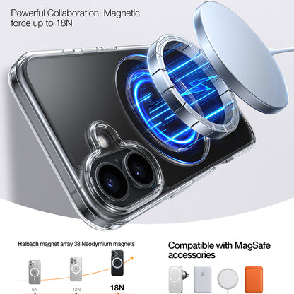 MagSafe-skal för Apple iPhone 16, Torras, Ostand Pro, Transparent