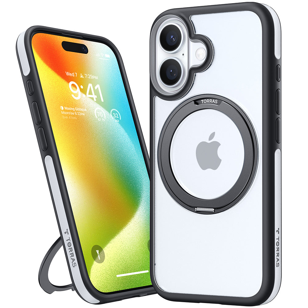 MagSafe-skal för Apple iPhone 16, Torras, Ostand R Fusion, Svart
