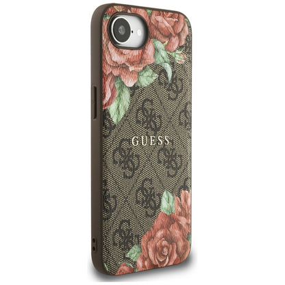 MagSafe-skal för Apple iPhone 16e, Guess, 4G Flowers Print, Brun