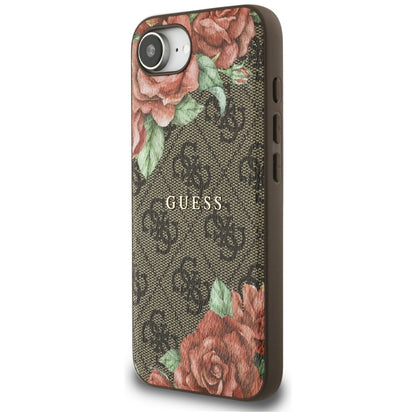 MagSafe-skal för Apple iPhone 16e, Guess, 4G Flowers Print, Brun