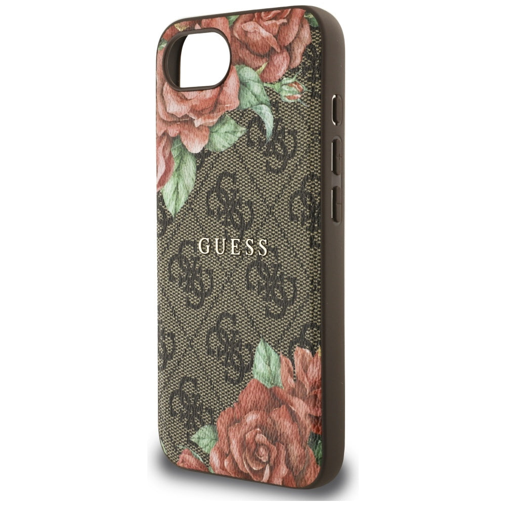 MagSafe-skal för Apple iPhone 16e, Guess, 4G Flowers Print, Brun