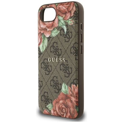 MagSafe-skal för Apple iPhone 16e, Guess, 4G Flowers Print, Brun