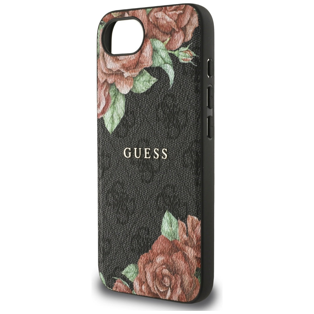 MagSafe-skal för Apple iPhone 16e, Guess, 4G Flowers Print, Svart