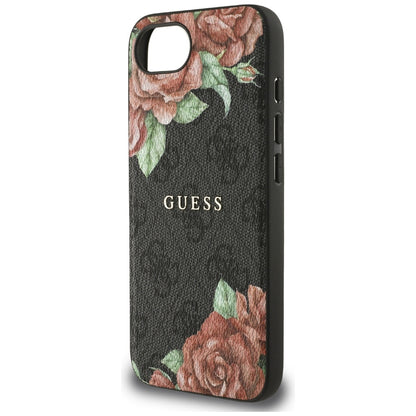 MagSafe-skal för Apple iPhone 16e, Guess, 4G Flowers Print, Svart