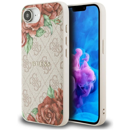 MagSafe-skal för Apple iPhone 16e, Guess, 4G Flowers Print, Rosa