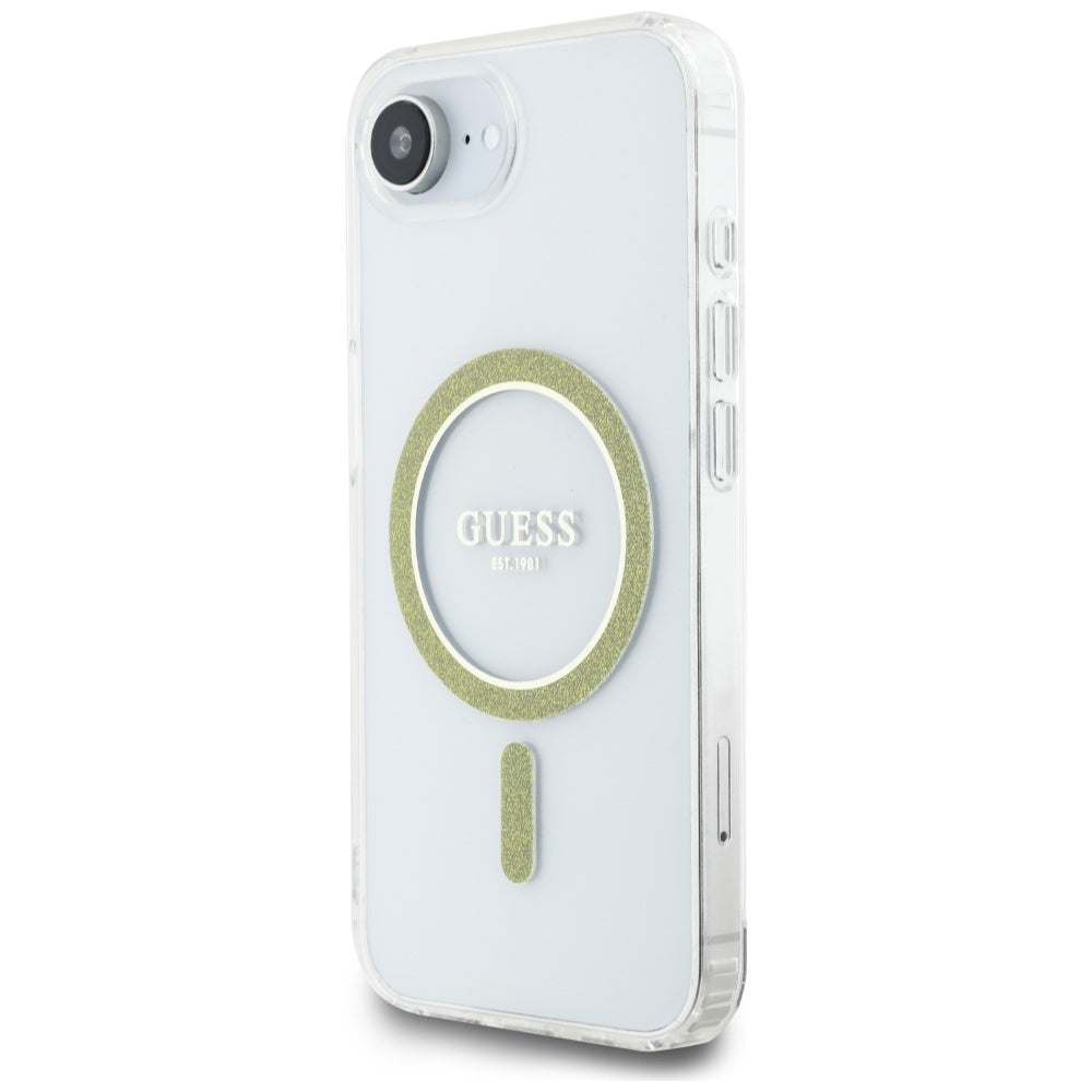 MagSafe-skal för Apple iPhone 16e, Guess, IML Glitter Circle, Transparent