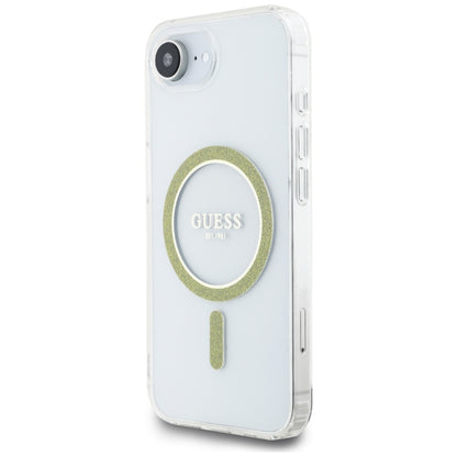 MagSafe-skal för Apple iPhone 16e, Guess, IML Glitter Circle, Transparent