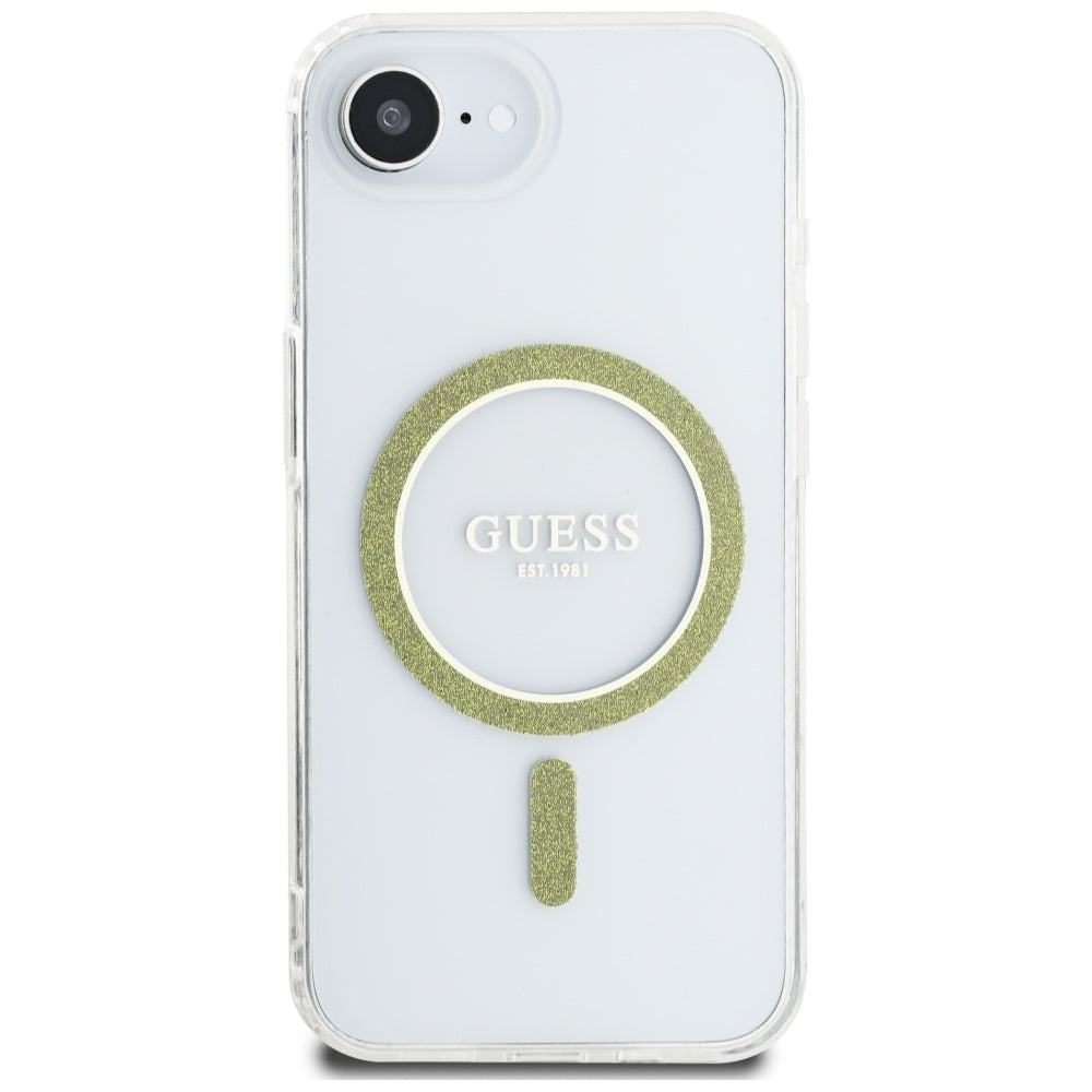 MagSafe-skal för Apple iPhone 16e, Guess, IML Glitter Circle, Transparent