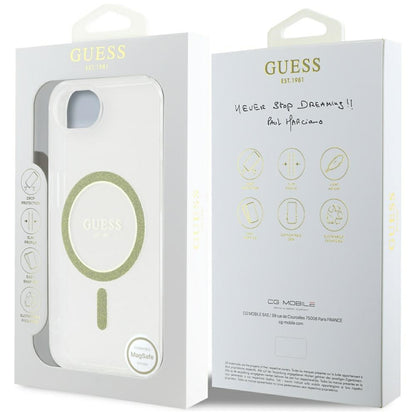 MagSafe-skal för Apple iPhone 16e, Guess, IML Glitter Circle, Transparent