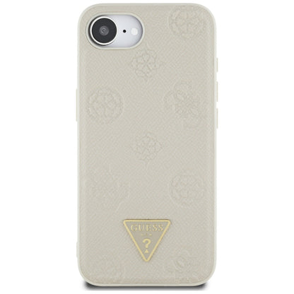 MagSafe-skal för Apple iPhone 16e, Guess, Peony Grained Hot Stamp Triangle, Beige