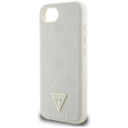 MagSafe-skal för Apple iPhone 16e, Guess, Peony Grained Hot Stamp Triangle, Beige