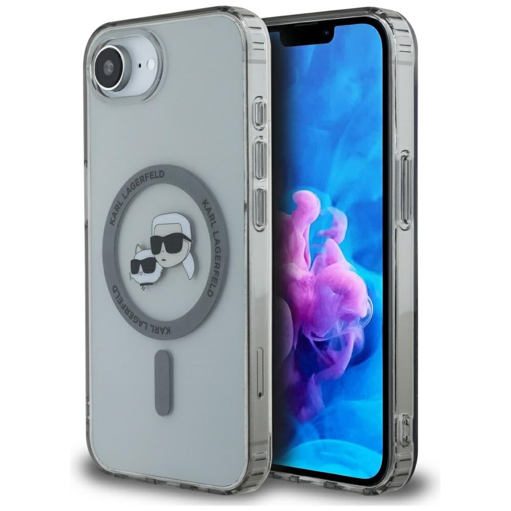 MagSafe-skal för Apple iPhone 16e, Karl Lagerfeld, IML Metal Karl & Choupette's Heads, Svart