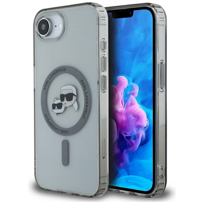 MagSafe-skal för Apple iPhone 16e, Karl Lagerfeld, IML Metal Karl & Choupette's Heads, Svart