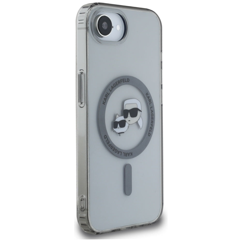 MagSafe-skal för Apple iPhone 16e, Karl Lagerfeld, IML Metal Karl & Choupette's Heads, Svart