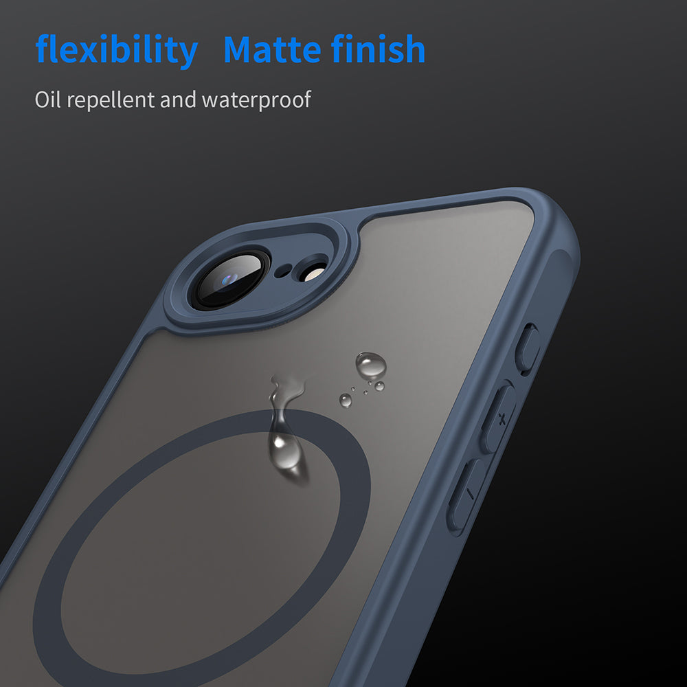 MagSafe-fodral för Apple iPhone 17e / 16e, Techsuit, HaloFrost II, Marinblå