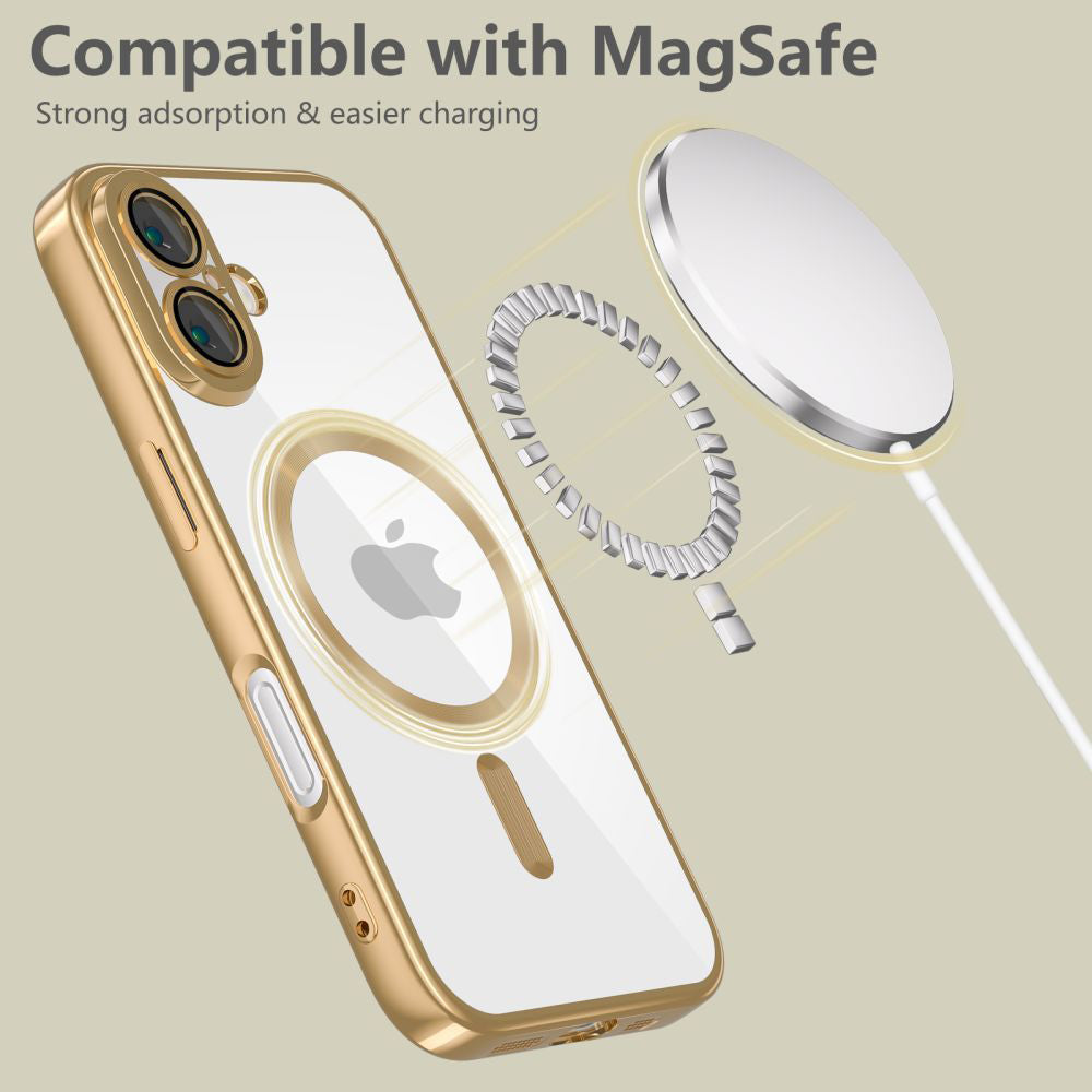 MagSafe-fodral för Apple iPhone 17e / 16e, Techsuit, Luxury Crystal, Svart